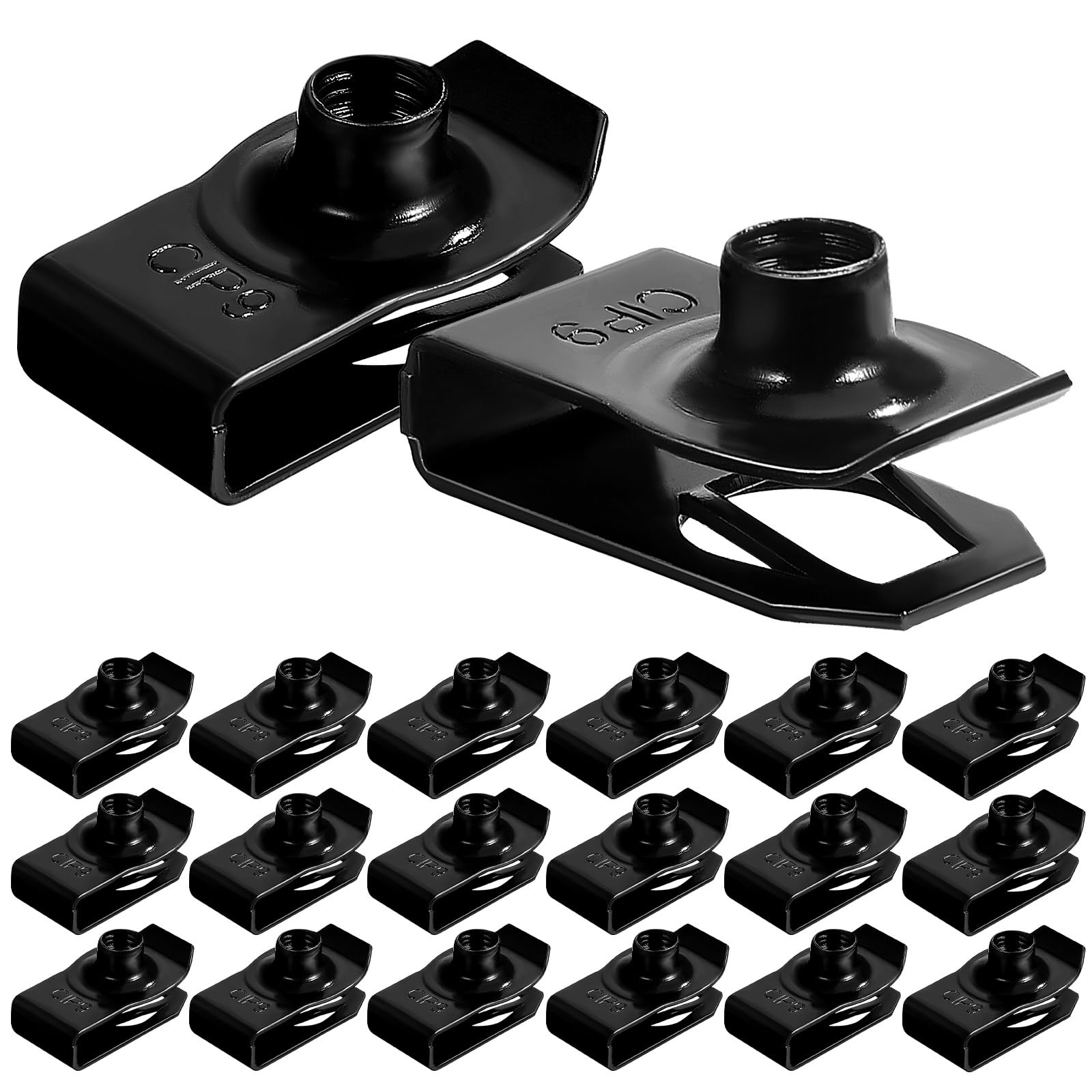 jojofuny 20 pezzi M 6 estrusi di tipo U clip accessori metallici auto per carrozzeria cofano scudo paraurti radiatore