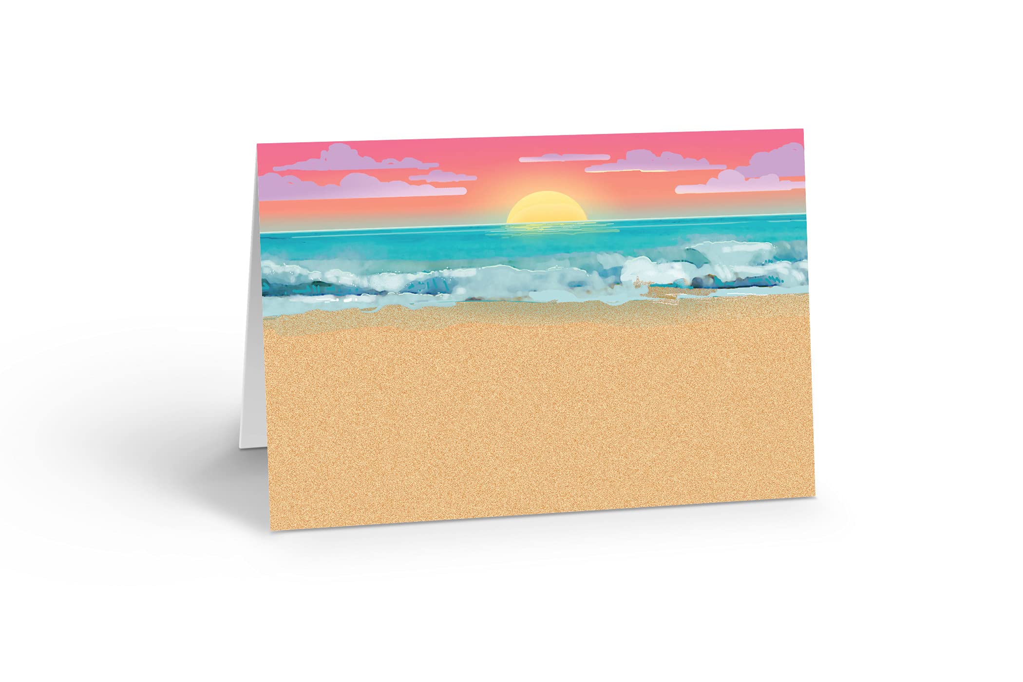 Beach Sunset Note Card Set - 10 Boxed Note Cards - Beach Ocean Shore Note Cards - (Beach Sunset)