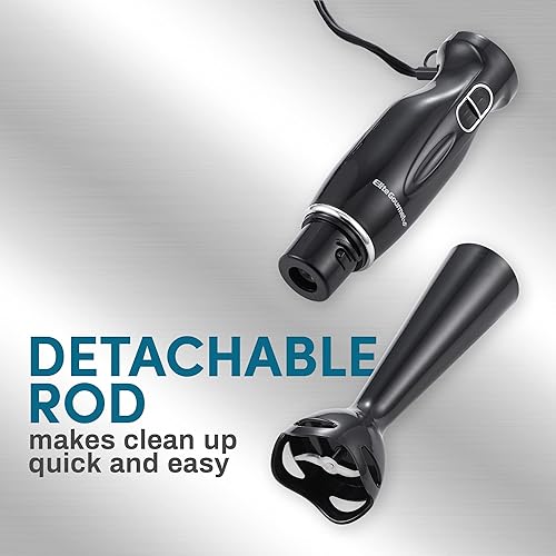 Miniatura 3 de Elite Gourmet EHB3201 - Batidora de mano de inmersión de 300 vatios, mezcla de 2 velocidades con cuchillas desmontables, batidora de varilla