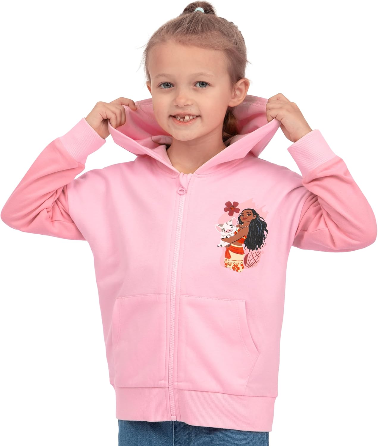 Disney Moana Girls Hoodie, Princess Girls Zip Up Hoodie, Moana Clothes, Cotton Kids Hoodies - Image 6