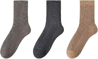 3 Pairs of Mens Socks, Autumn & Winter Warm Thickened Fuzzy Socks for Men