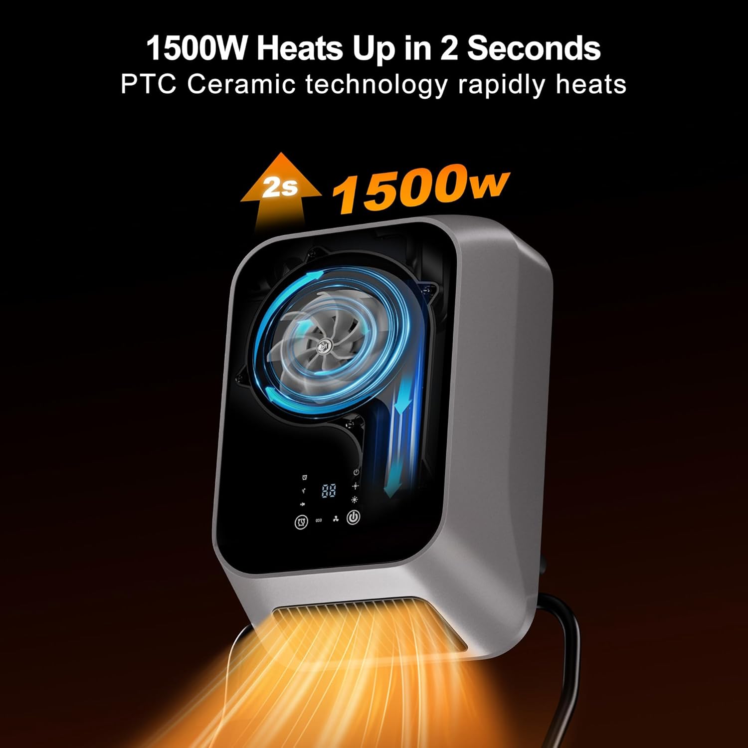 Wall Heater, Space Heater for Indoor Use with Towel Rack, Small Portable Electric Heaters for Bathroom, IPX4 Waterproof, 24H Timer, Room Heater Easy-mounted for Office, Bedroom, Home,Silver