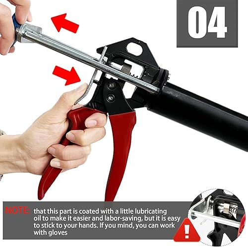 Miniatura 5 de Pistola de epoxi doble para 6.8 fl oz6.76 onzas líquidas, pistola de calafateo de doble cartucho, manual manual de mano con adhesivo adhesivo de