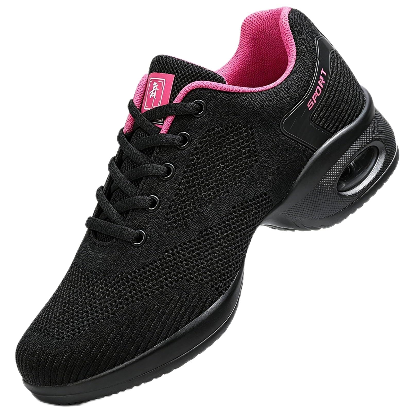 Zapatos de Baile Jazz Mujer Transpirable Zapatillas de Baile Zumba Ligeros para Latino Moderno Tap Presentaciones