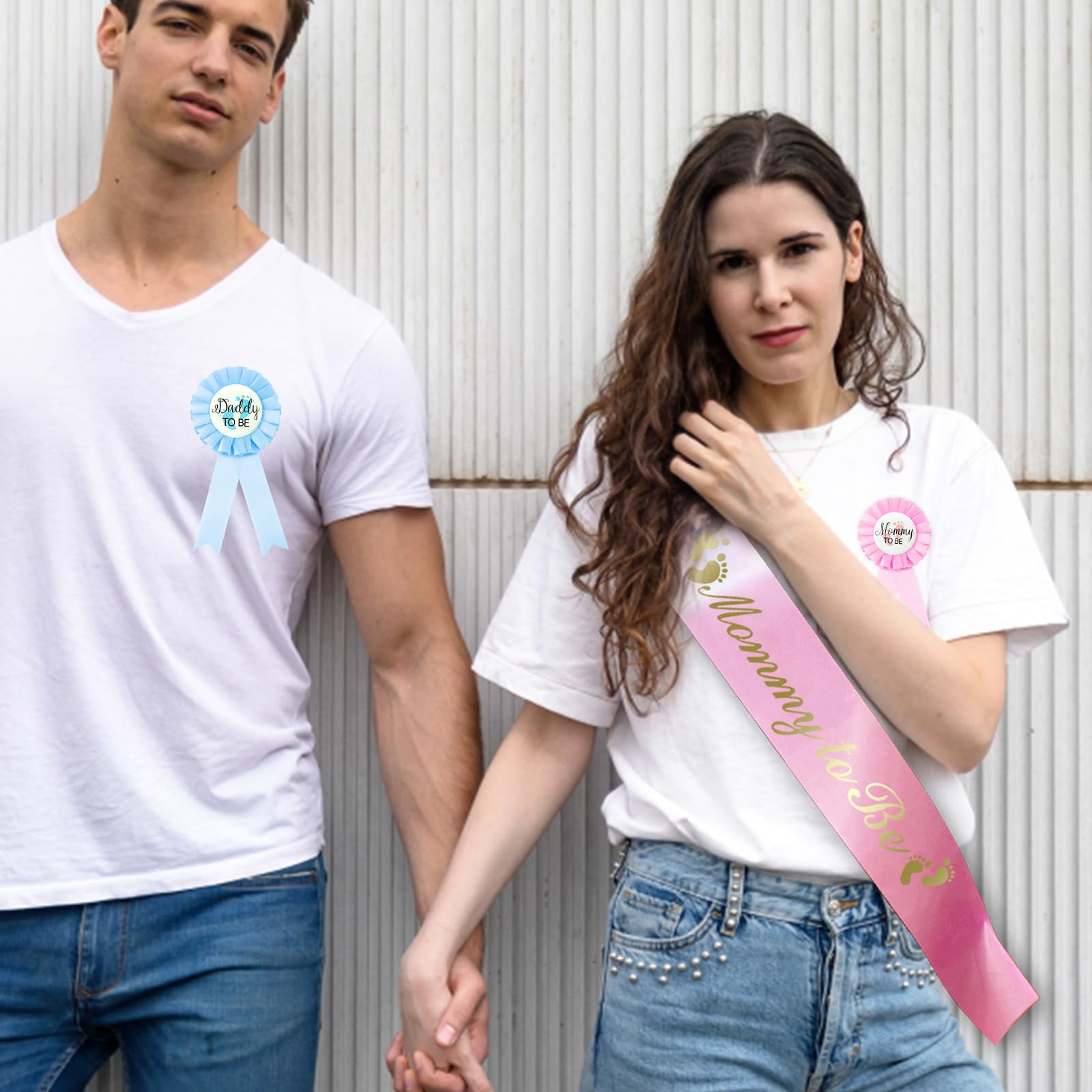 Mummy and Daddy To Be Sjerp, 2 stuks roze mama om te zijn sjerp blauw papa om sjerp baby shower sjerp feest decoratie
