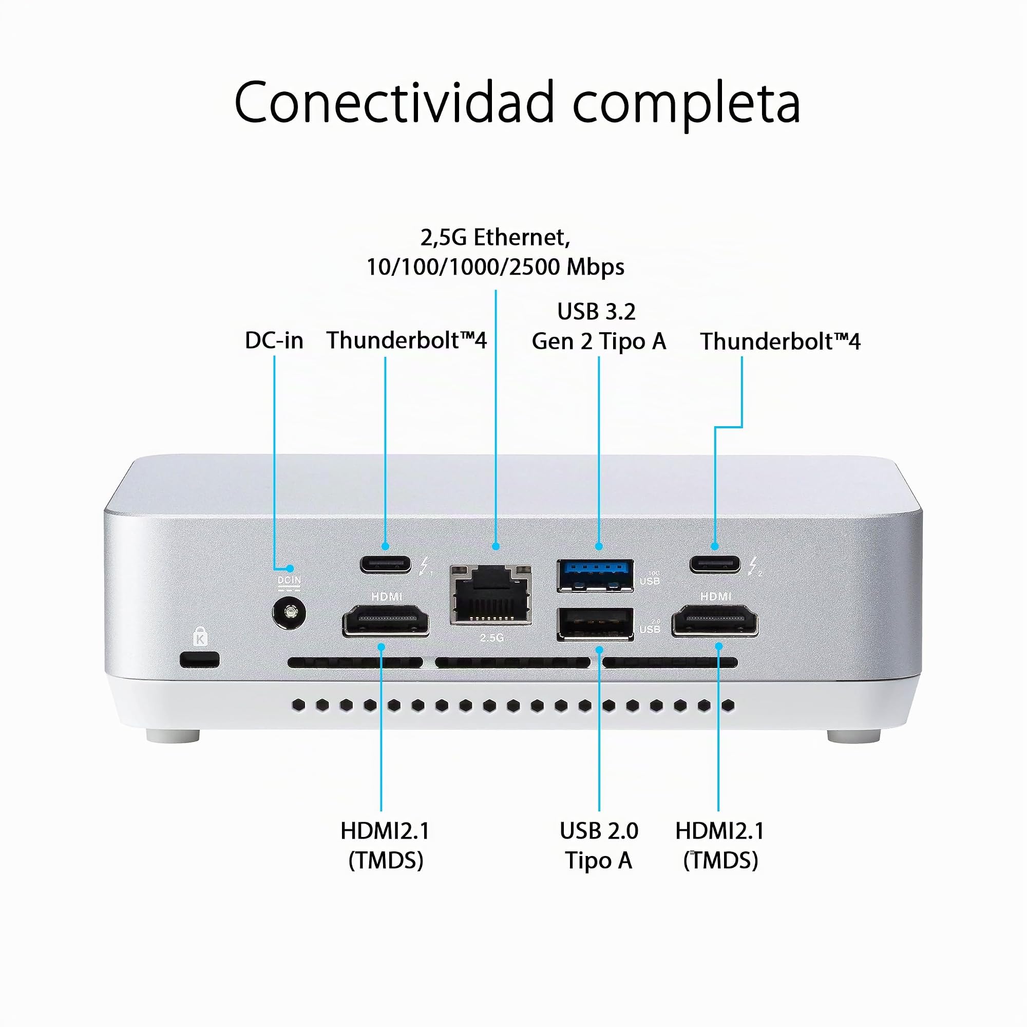 ASUS NUC 14 Pro+ - Ordenador de sobremesa Barebone (Intel Core Ultra 9 185H, Intel ARC Graphics, sin Memoria, sin Almacenamiento, sin SO, Incluye Cable de alimentación)