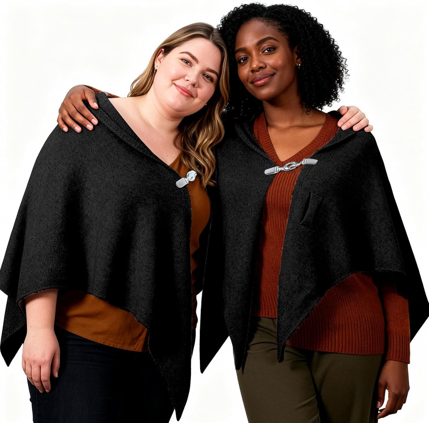 Pashmina Shawl Wraps for Women Poncho Shawl Knit Cape Cashmere Wrap for Evening Dresses and Daily Wear. - Image 6