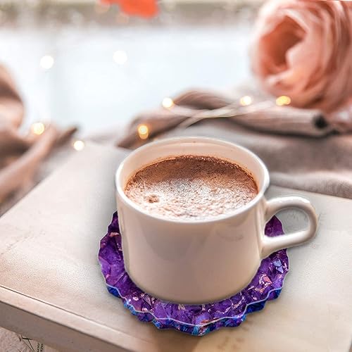 Miniatura 8 de ingsi Moldes de resina 10 moldes de posavasos de resina de geoda moldes de posavasos brillantes para fundición de resina moldes de posavasos de