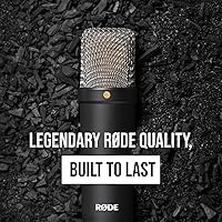 Vista 5 de RØDE NT1 Signature Series Micrófono condensador de gran diafragma con soporte de choque, filtro pop y cable XLR para producción de música, grabación