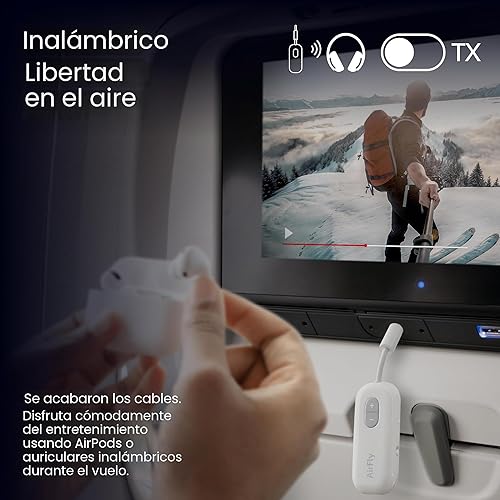 Miniatura 5 de Twelve South AirFly SE Adaptador de transmisor de audio inalámbrico Bluetooth para AirPods/auriculares, batería de más de 20 horas, funciona