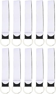 Sublimation Wristlet Keychain 10pcs White Neoprene for Badge Holders