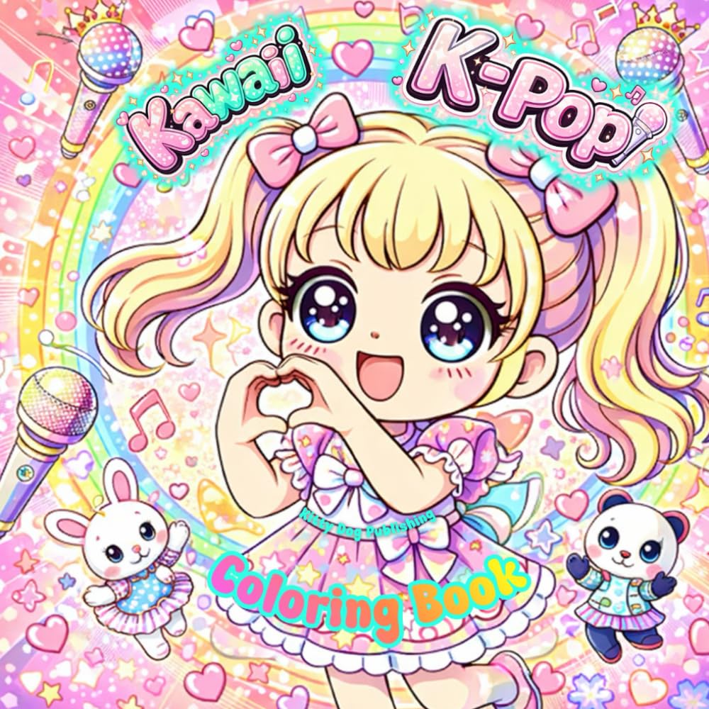 Kawaii K-Pop Coloring Book: Adorable Aesthetic K-Pop Designs (Kawaii Coloring Books For Adults)
