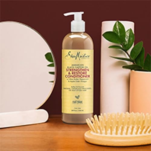 Miniatura 7 de SheaMoisture Strengthen - Acondicionador para cabello dañado, limpieza de aceite de ricino negro jamaicano, 24 onzas