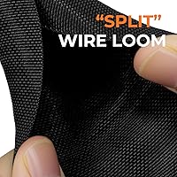 Vista 3 de Funda de organización de cables trenzados divididos de 1/2 pulgada para cable USB, cable de alimentación de audio y video, protector de cable