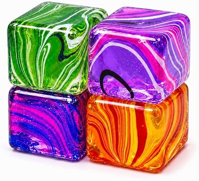 4 Pack Mini Stress Cube Squishy Toys, 1.4 Inch Slow Rising