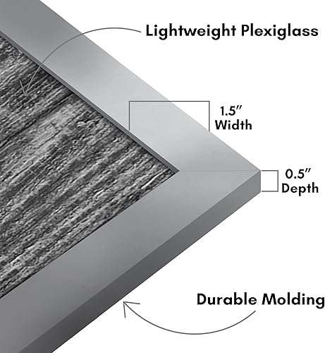 Vista 879 de Americanflat - Marco para póster de 71 x 74 cm con plexiglás pulido, portarretratos negro de madera industrializada, Epic Collection, marco ancho