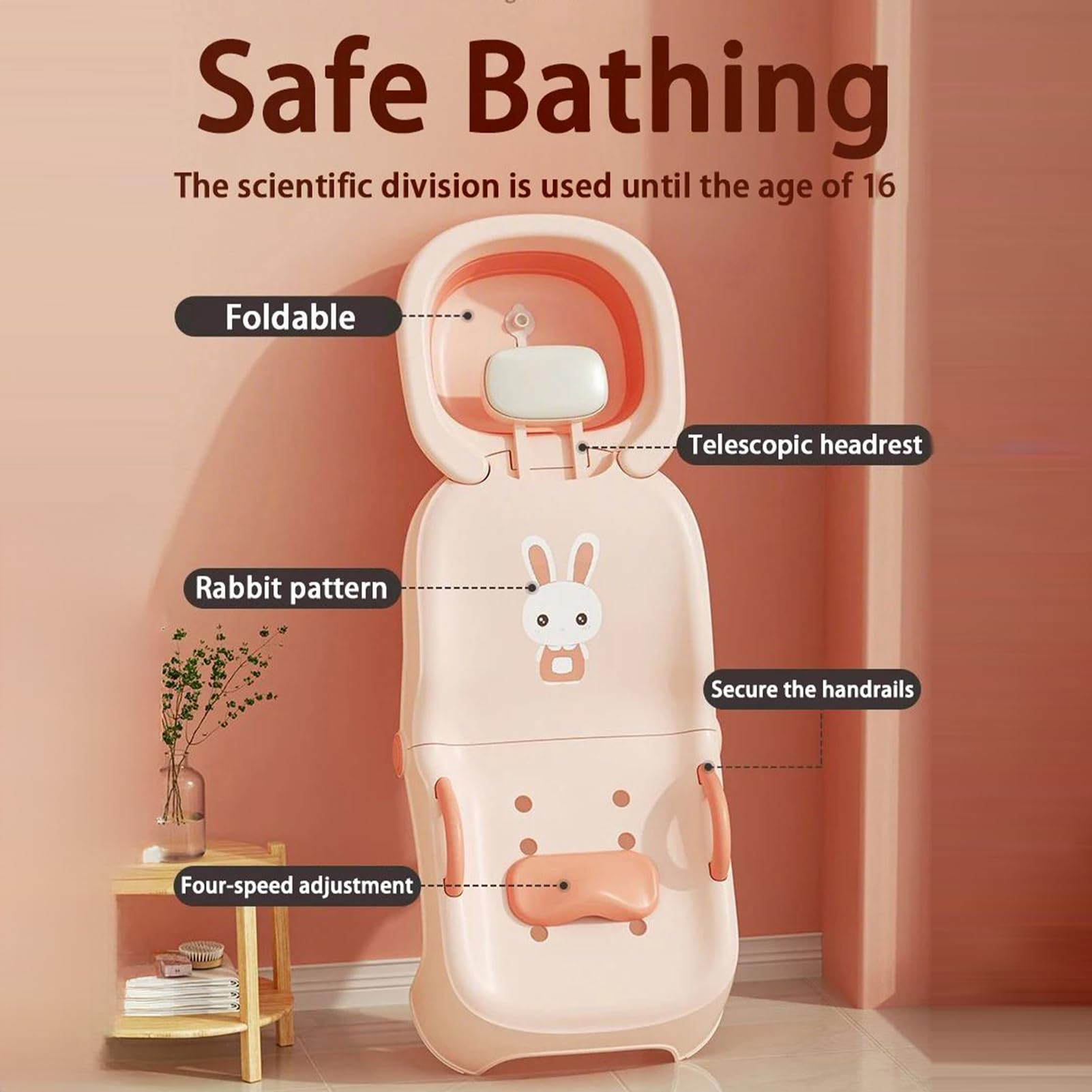 Kinder Haarwaschstuhl Faltbarer Baby-Shampoo-Kopfspül-Waschsitz 0-10 Jahre | Faltbare Haarwäscheliege Zur Haarwäsche für Mädchen zu Hause Badezimmer Toilette und Friseursalon