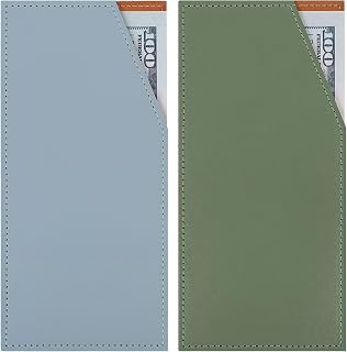 2 Pack PU Leather Cash Envelope Wallet, Money Holder - Receipt Holder for Travel, Reusable Cash Envelopes for Budgeting & Organizing