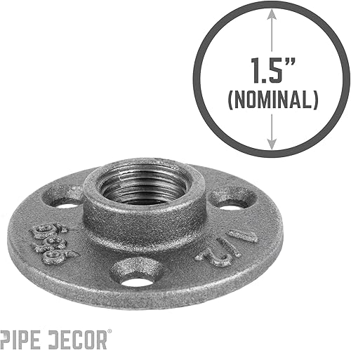 Vista 70 de PIPE DECOR - Codo de salida lateral de 1/2 pulgada, accesorios de hierro maleable negro para tuberías, pezones y accesorios estándar de 1/2 pulgada