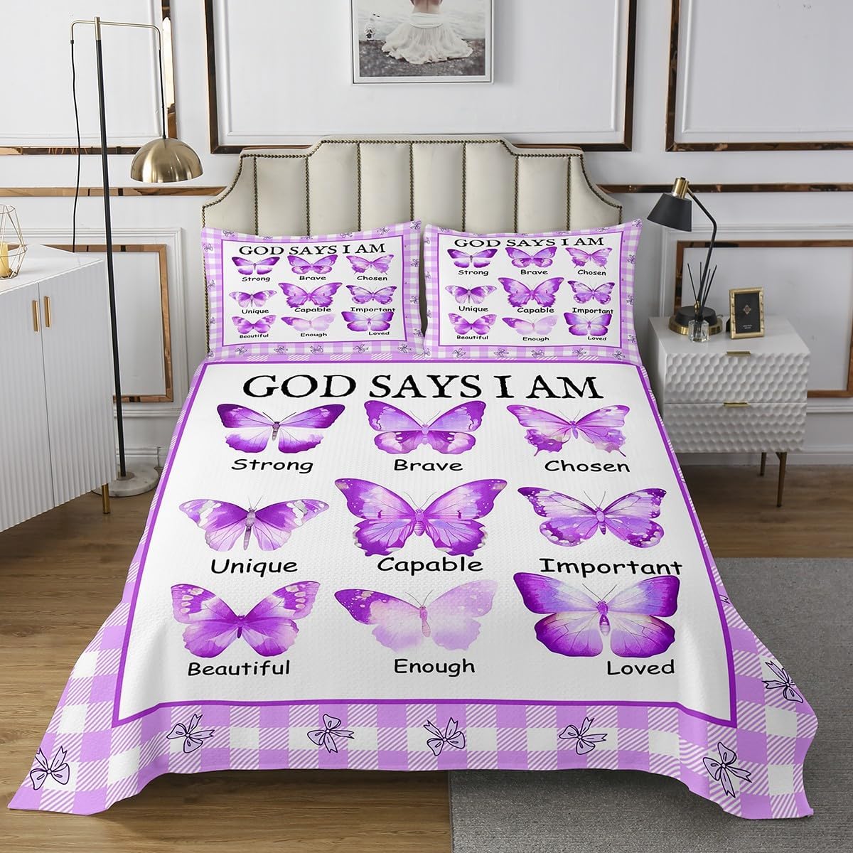 Manfei Pink Bowknot Bedspread Twin Size Bedding for Kids Teens Bedroom Flower Pearl Floral Bow Tie Decor Coverlet Set Geometric Plaids Grid Quilt Set for All Season,2 Pcs with 1 Pillowcase