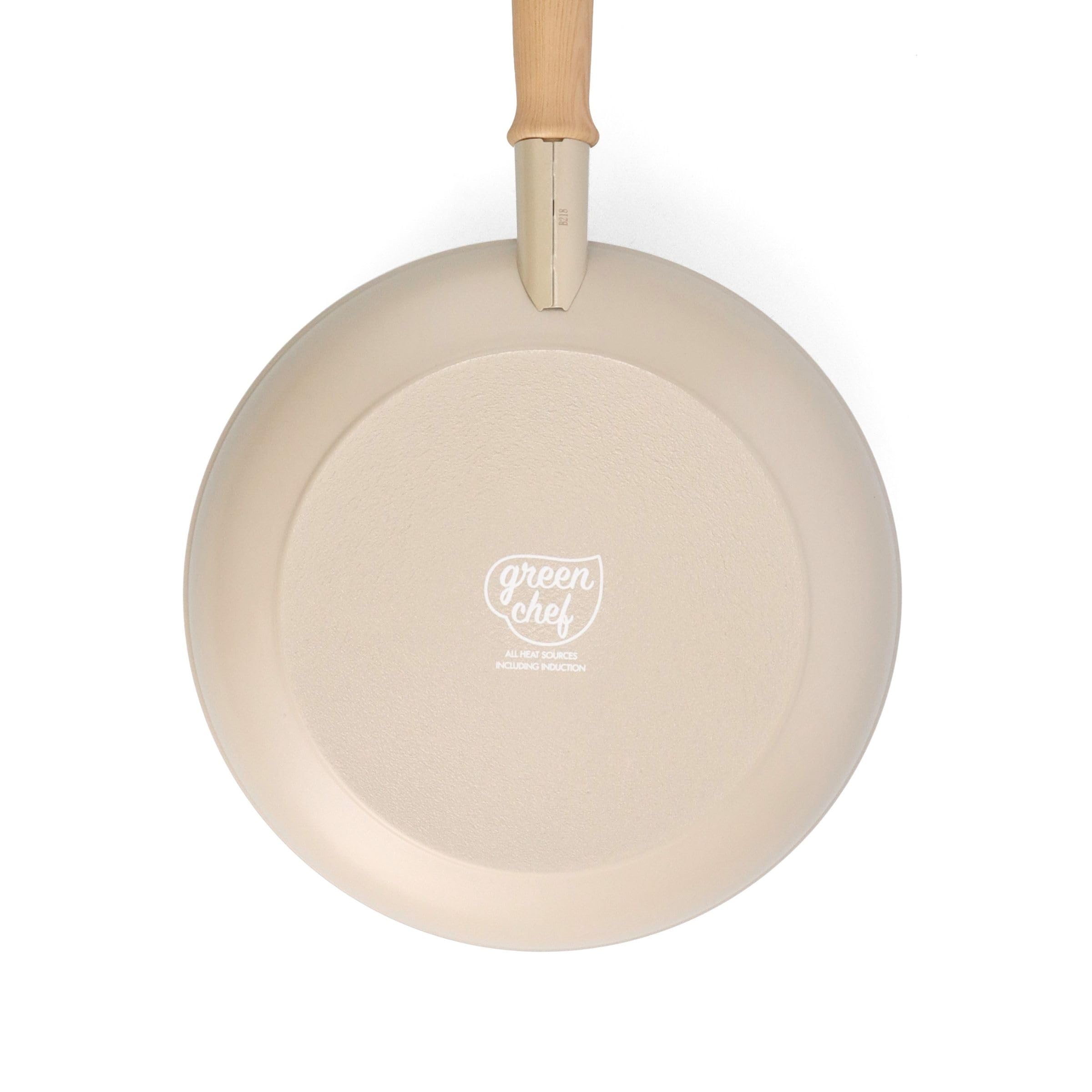 GreenChef Nordics Wok con Rivestimento Ceramico Antiaderente, 28 cm/3,7 L, Compatibile con Induzione, Manico Effetto Legno, Senza PFAS, Adatto al Forno 160 °C, Lavabile in Lavastoviglie, Crema