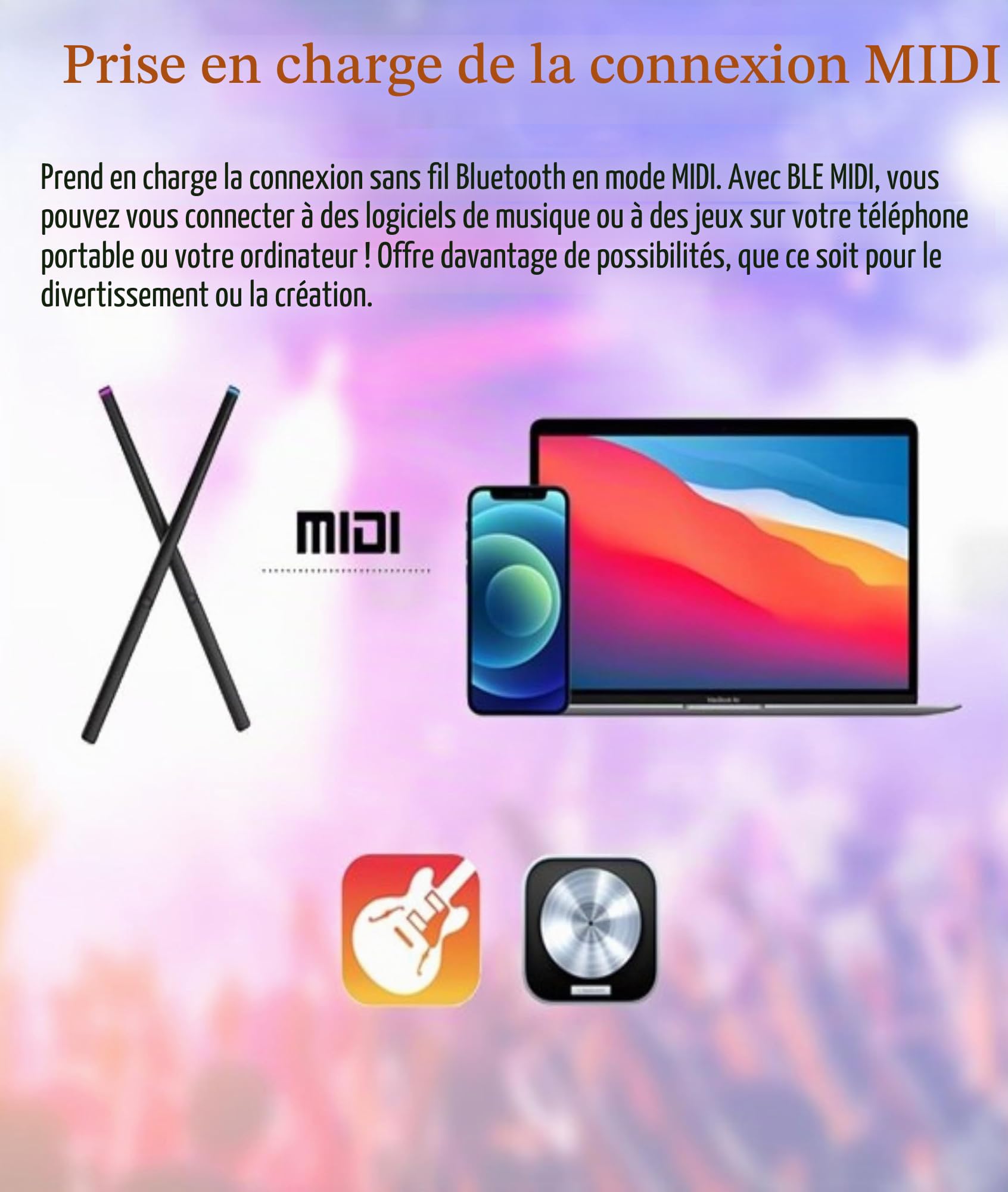 Batterie électronique – 9 Types de Batterie Virtuelle Portable, Machine à Percussion Numérique de Poche avec Leçons, Support MIDI pour Professionnels, Cadeaux, Adultes, Enfants