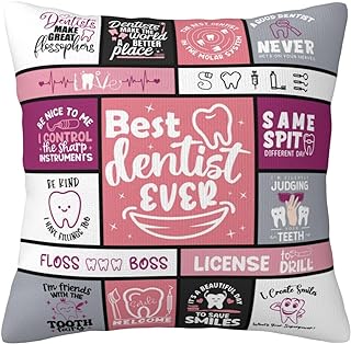 Dentist Gift, Dentist Appreciation Gifts, Dentist Graduation Gift, Best Dentist Gifts for Women, Gifts for Dentist, Polyester, 18" x 18" Flesh Pink-Dentist, Letter Print, Dental Theme