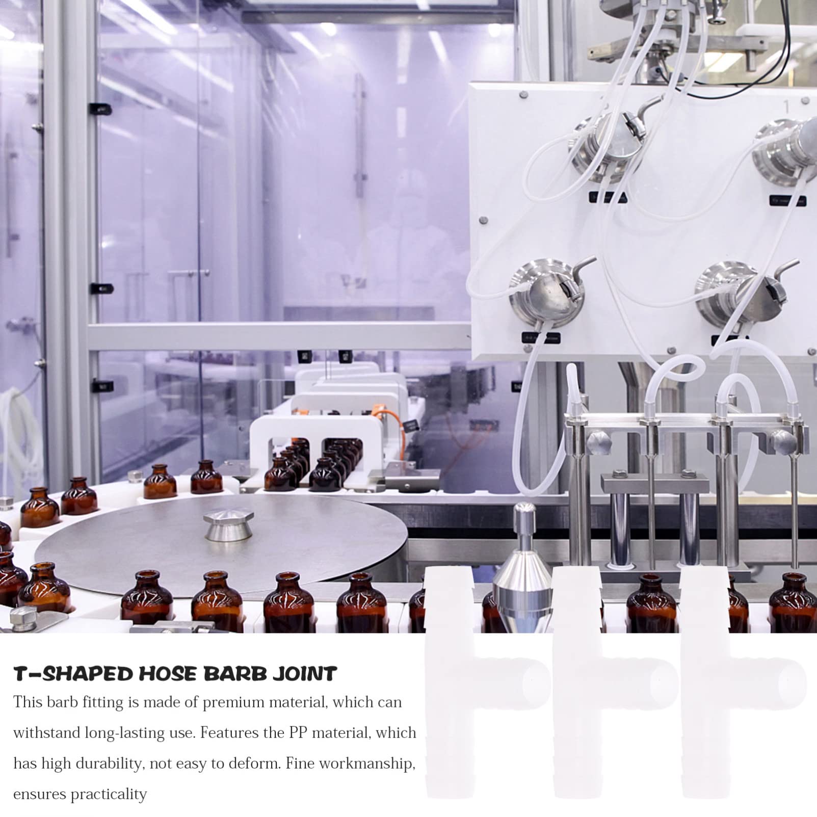 Kisangel Conector De Manguera Barb De Accesorio De Adaptador T para Manguera De Agua Flexible Y Duradero para De Piscina Y Jardinería Material Resistente Duración 10 Piezas*4