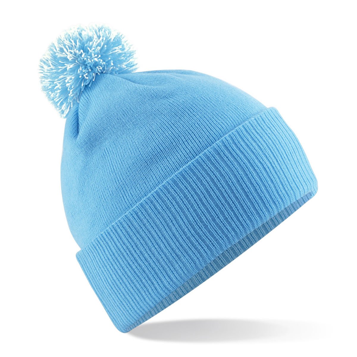 Beechfield Snowstar beanie Surf Blue / Off White