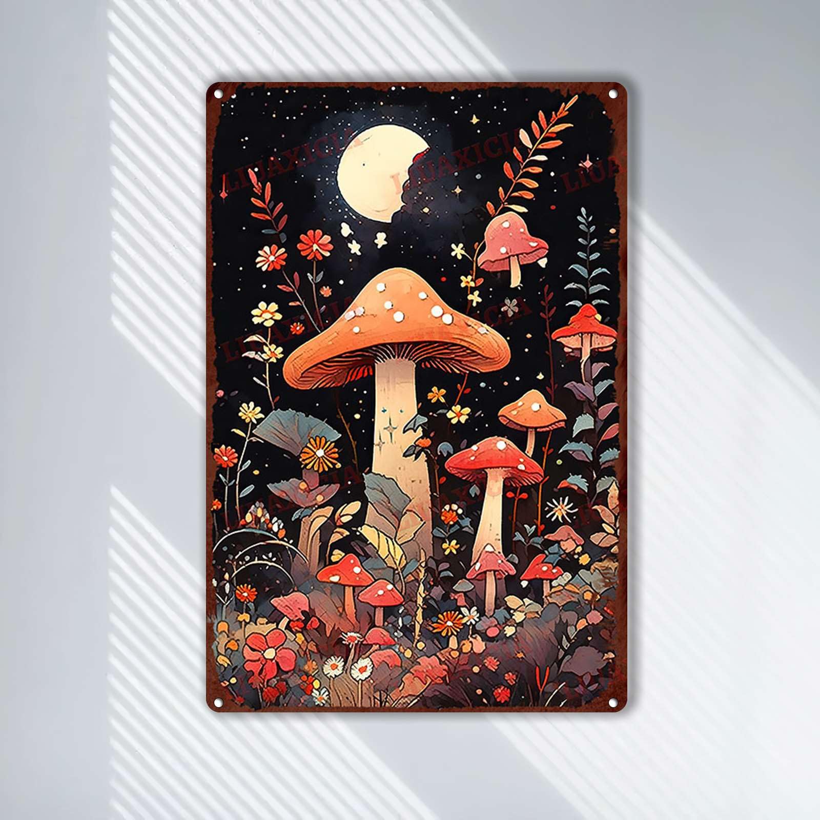 2 Cartelli Vintage A Forma Di Fungo In Metallo – Decorazione Da Parete 20,3x30,5 Cm Per Casa, Giardino, Bar - 2