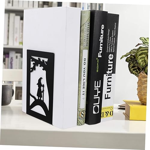 Miniatura 3 de TEHAUX 2 piezas de soporte para libros de hierro para escritorio