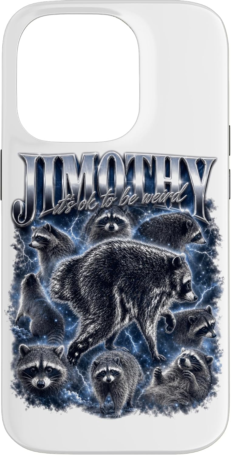 Vintage Jimothy Raccoon Be Weird Viral Trash Panda Meme Case for iPhone 14 Pro