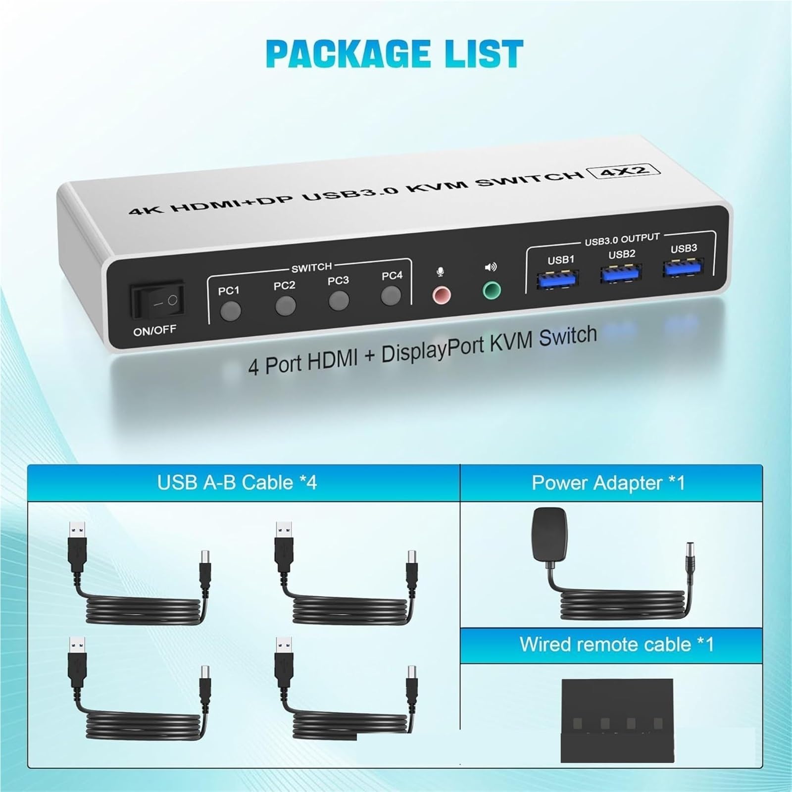 Stazione di Ricarica USB, Switch KVM USB 3.0 da 2 Pezzi