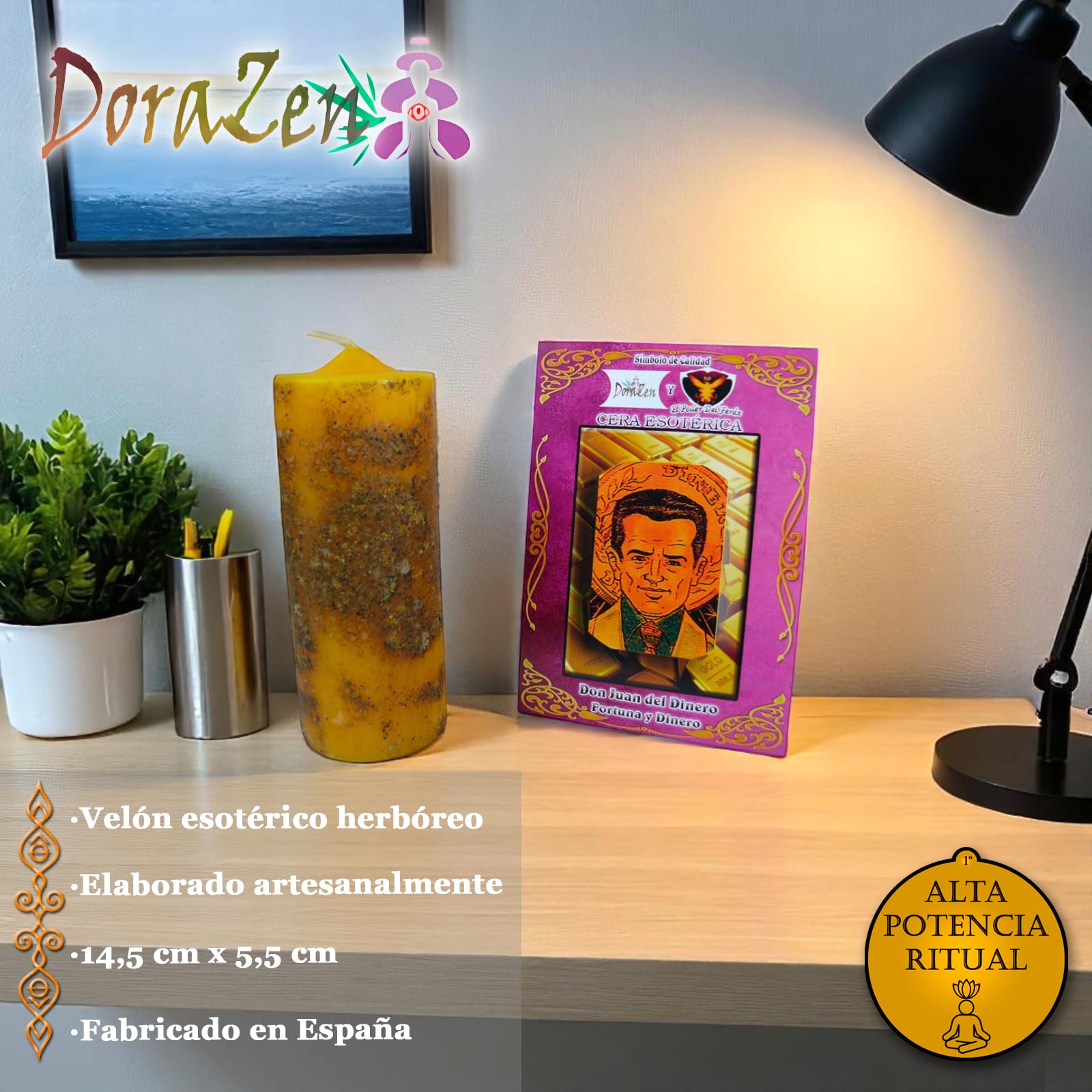 Velón Herbóreo Don Juan del Dinero - Ritual para portenciar la fortuna y el éxito financiero - Las Velas de Mariano