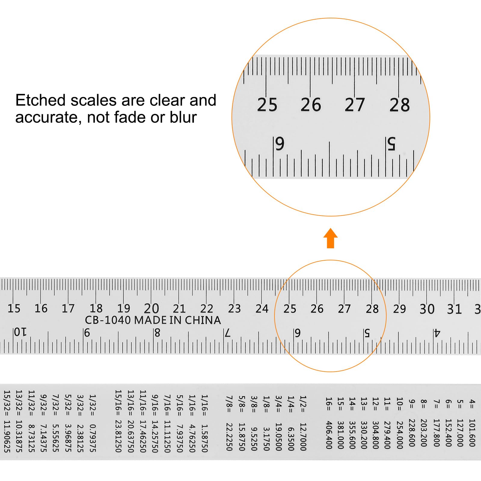 Table Ruler Inches Drawing Table Rulers For School HARFINGTON 3pcs Stainless Steel Ruler ...