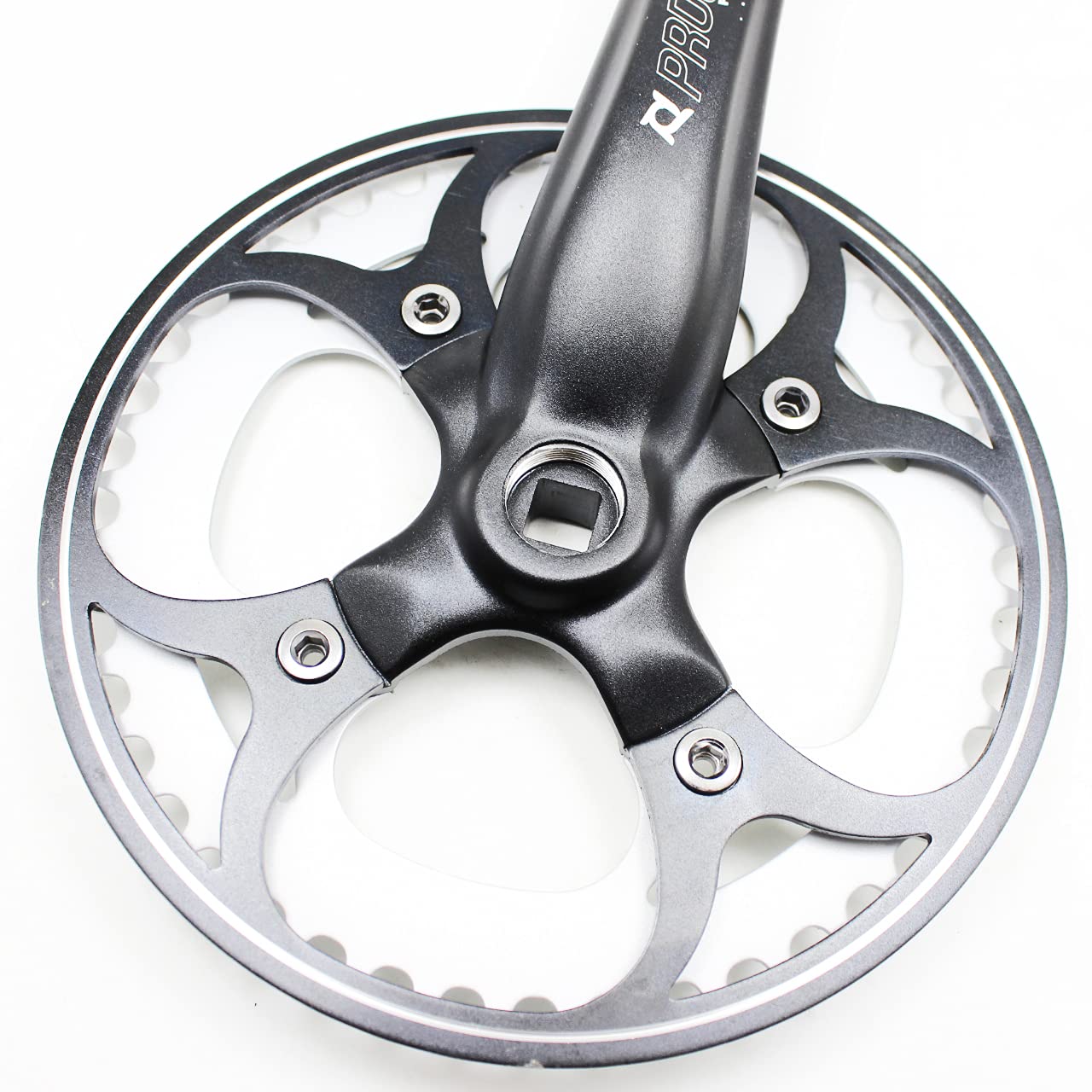 Getno Pédalier Vélo Pliable 44 Dents, 170 Mm, Alliage Alu, Trou Carré, Pour Single Speed Et VTT