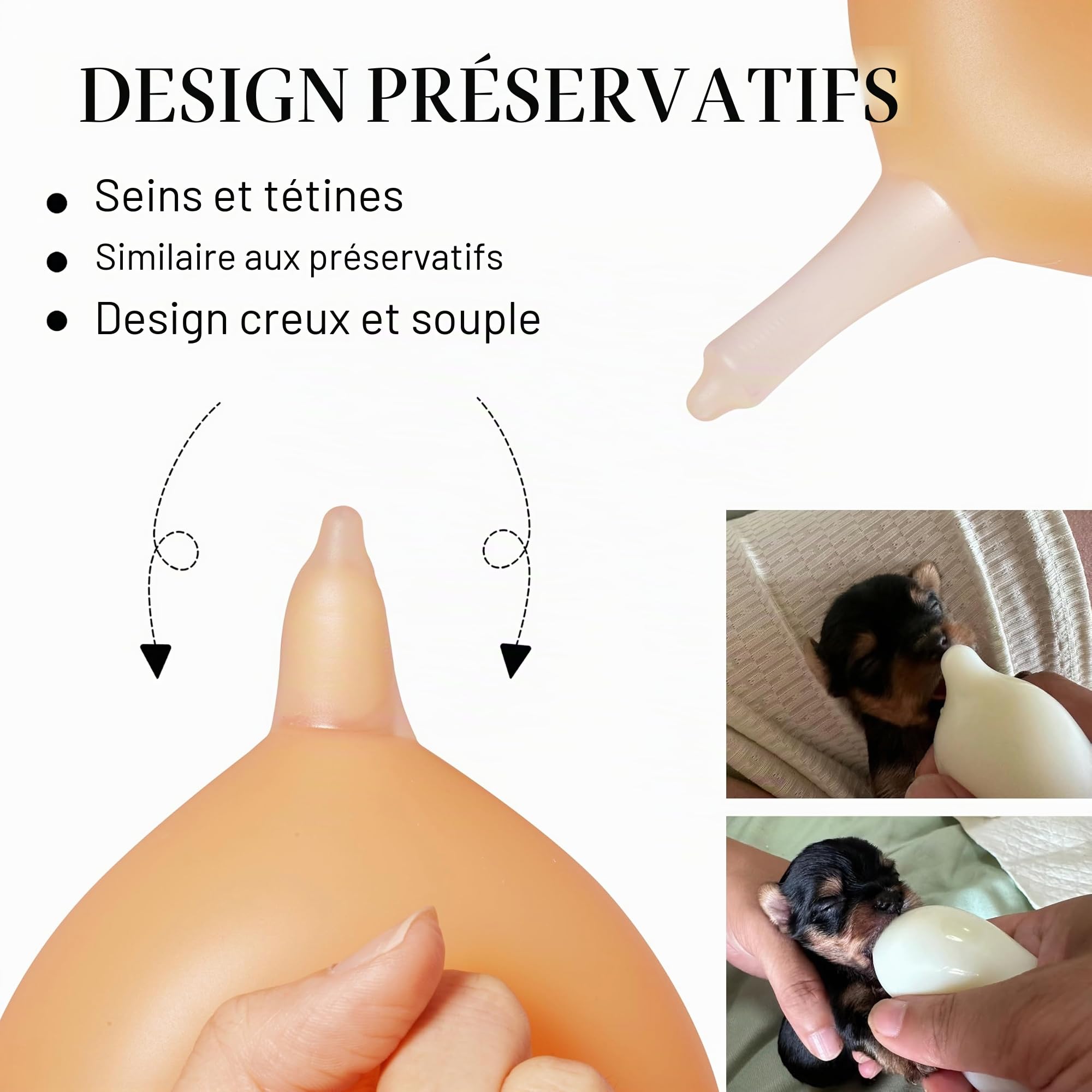 Doggiema Alimentateur de Lait pour Chiot Nipple Puppy Bottle Alimentateurs pour Chiot Bubble Milk Bowl