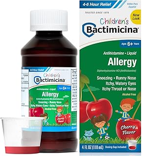 Bactimicina Children’s Liquid - Kids Medicine - Ages 6 and Over - Sweet Cherry Flavor - 4 Fl OZ