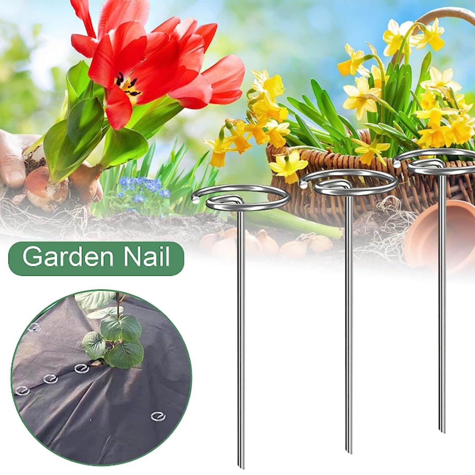 Chiodi da Terra in Ferro Zincato da 100 Pezzi, Picchetti da Giardino Antiruggine Per Barriere Contro Le Erbacce, Tende, Telo da Giardino, Rete Parasole, Durevole, Tecnologia Avanzata Per Un Fissaggio