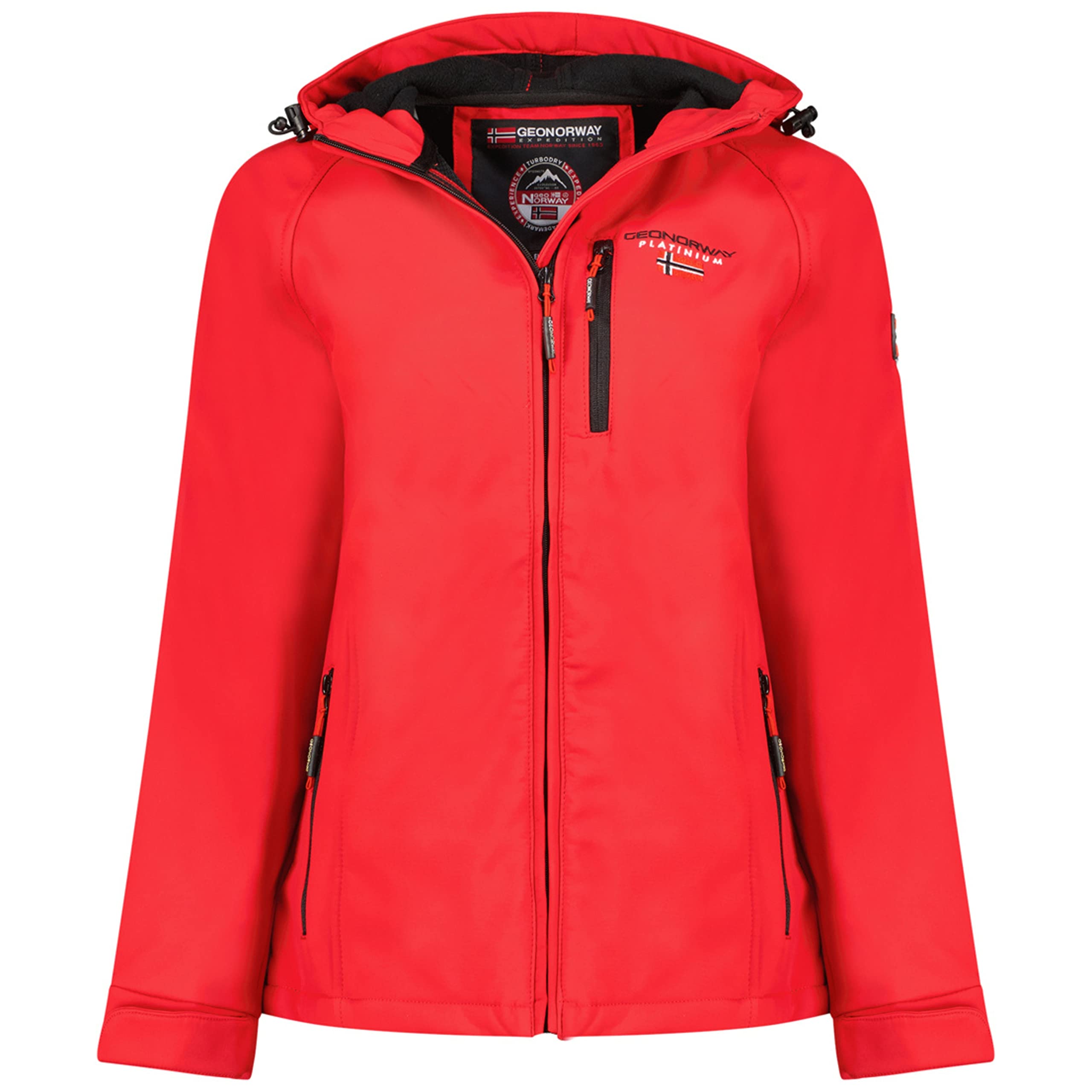 Geographical Norway Women's Red Geo Norway Tacer Softshell Jacket, Waterproof And Windproof, Long Sleeve, Xxl
