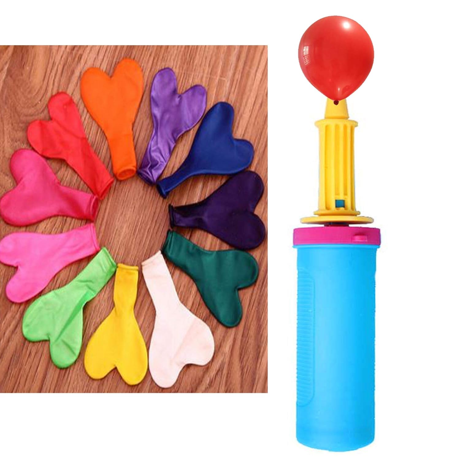 1 PC Handheld Air Pump for Balloons with 20 PC Multicolour Balloons