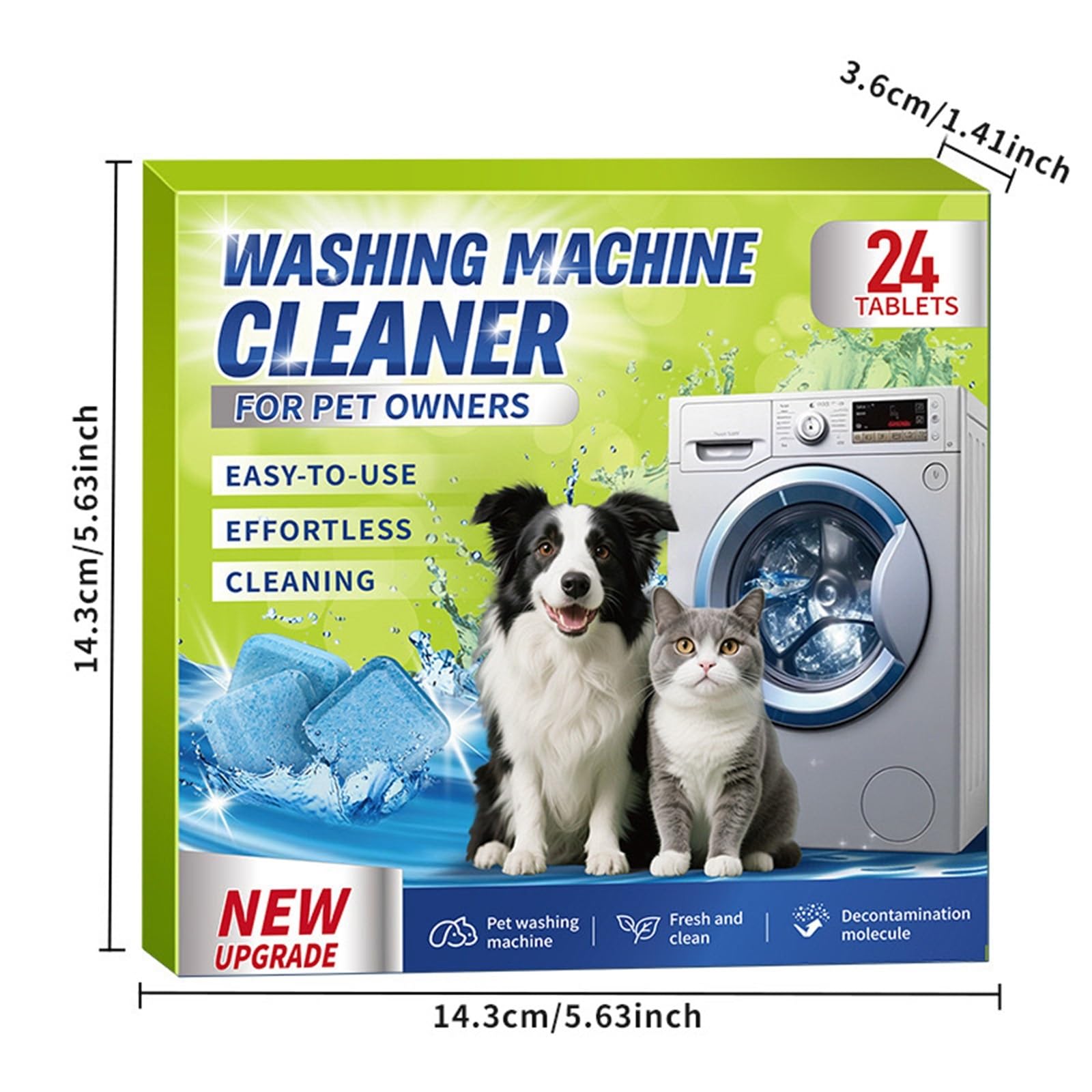 washing machine cleaner Waschmaschinenreiniger-Tabletten, 12 Stück, Geruchs- und Fleckenentferner, Tiefenreinigung