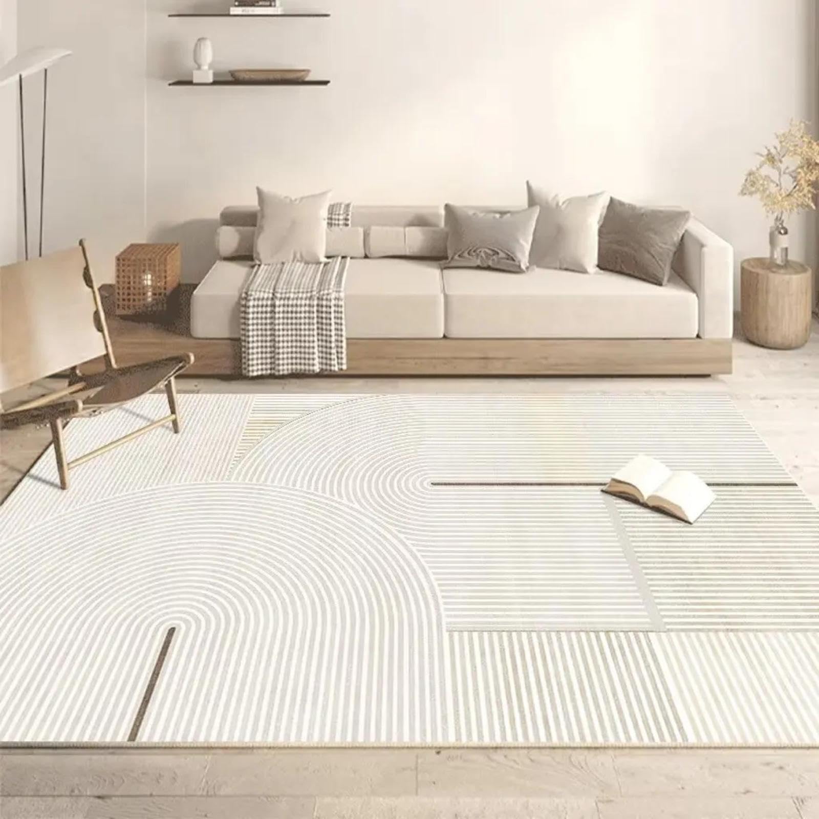 Tapis luxueux blanc en flanelle haut de gamme 80 x 160 cm pour salon