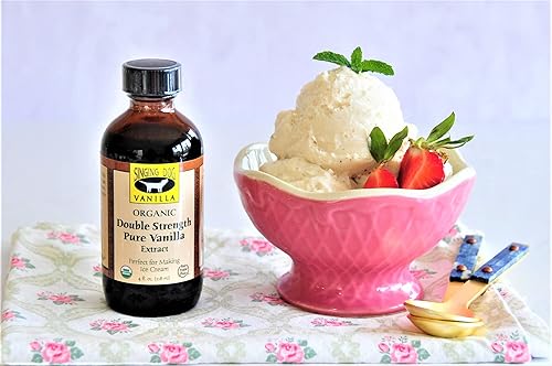 Miniatura 8 de Singing Dog Vanilla Extracto orgánico de vainilla pura de doble fuerza, botella de 4 onzas líquidas, certificado por USDA, vainilla sin azúcar,