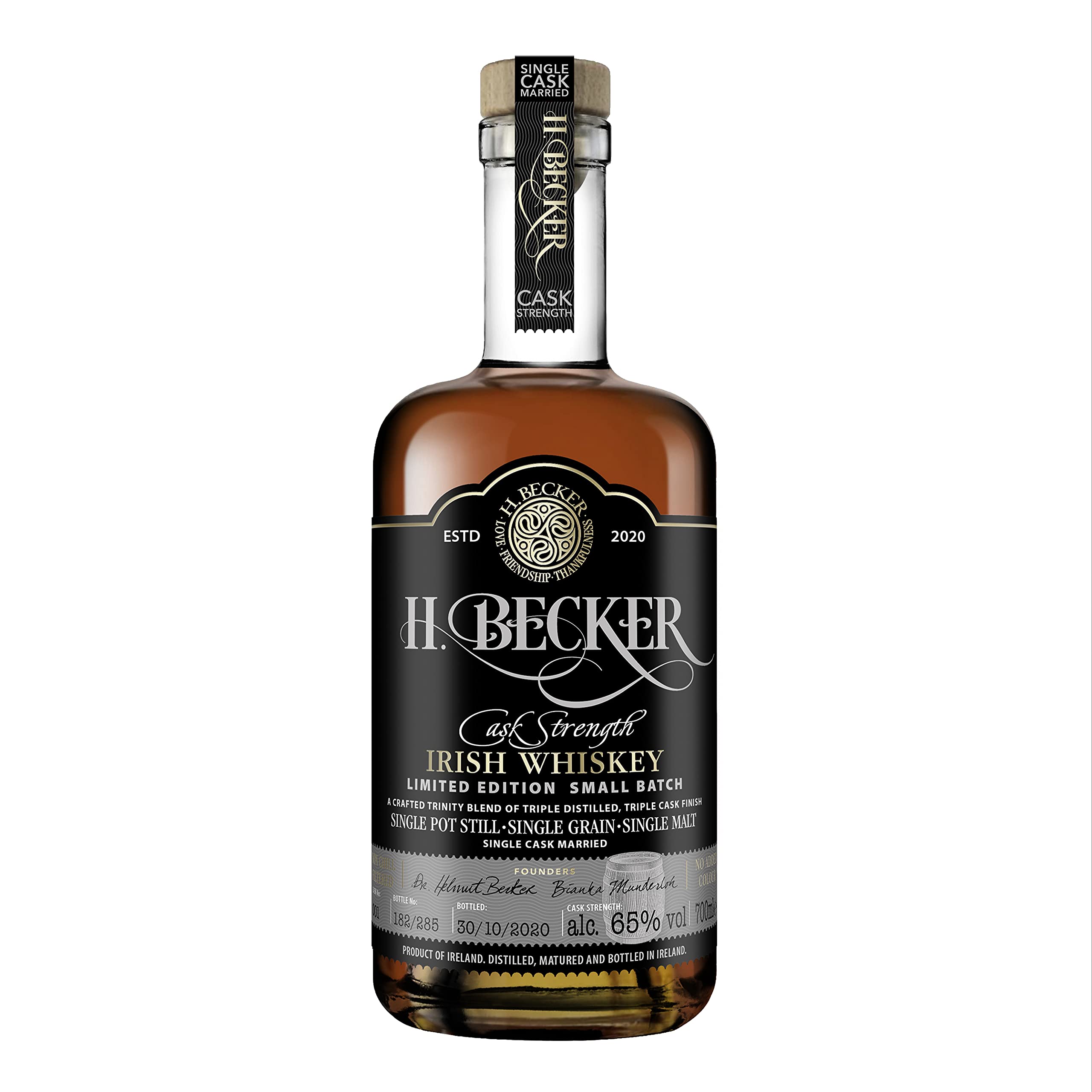 H. Becker Irish Whiskey I Limitierter Small Batch Whiskey I 40% Vol. I 0,7 L