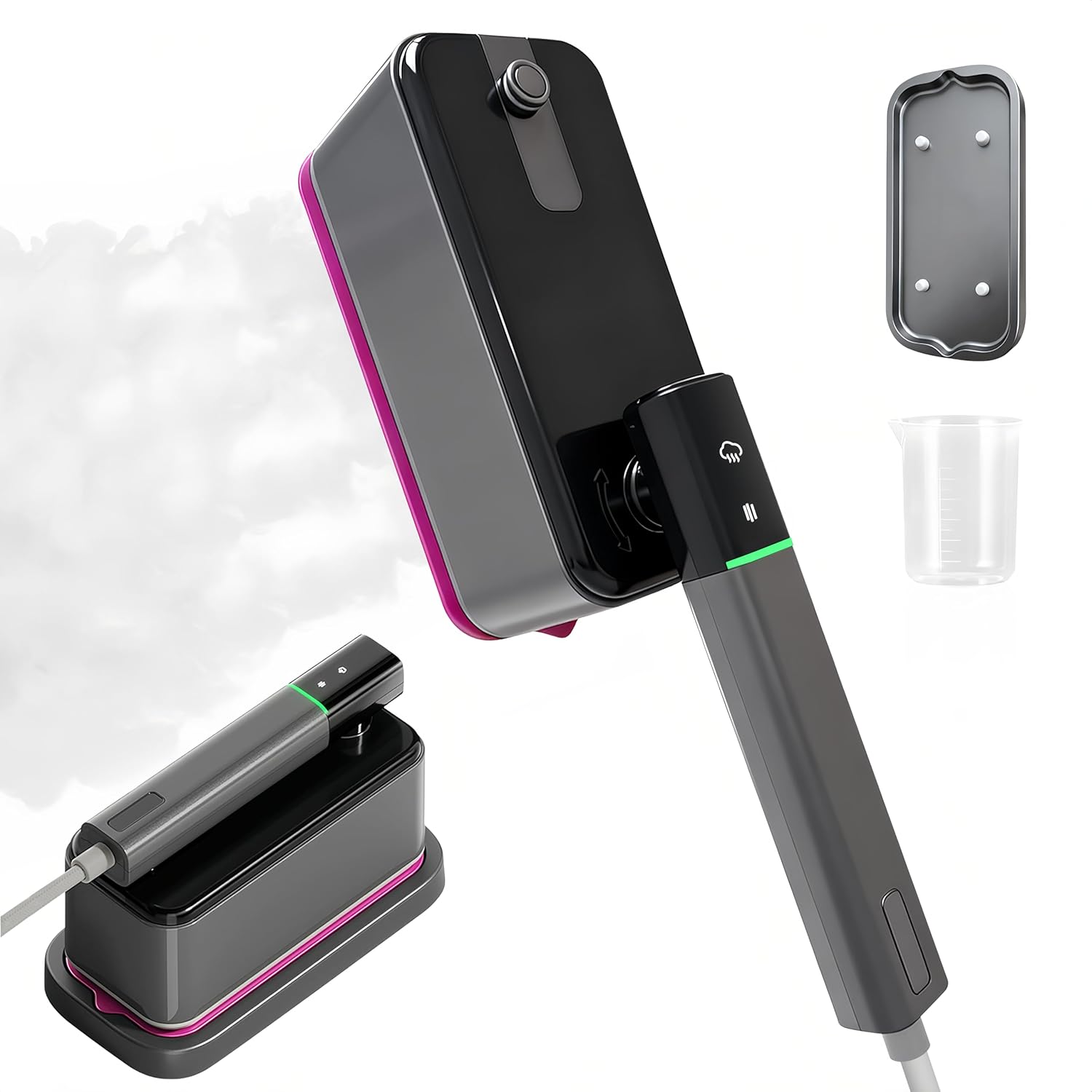 Steam Iron for Clothes, Wet and Dry Iron, Fast Heat-Up, Quick Wrinkle Removal, LCD Display, Powerful Wrinkle Remover for Home, Office