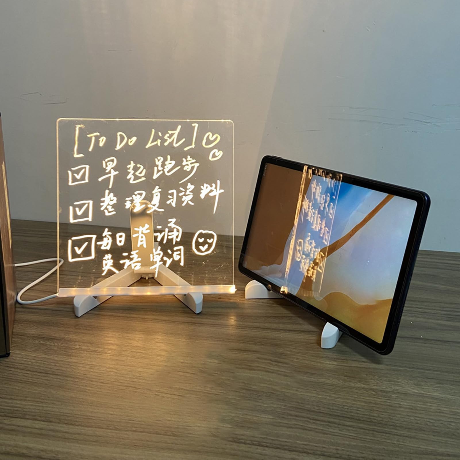 Amazon.co.jp: アクリル ホワイトボード、LED ノート ボード、光る