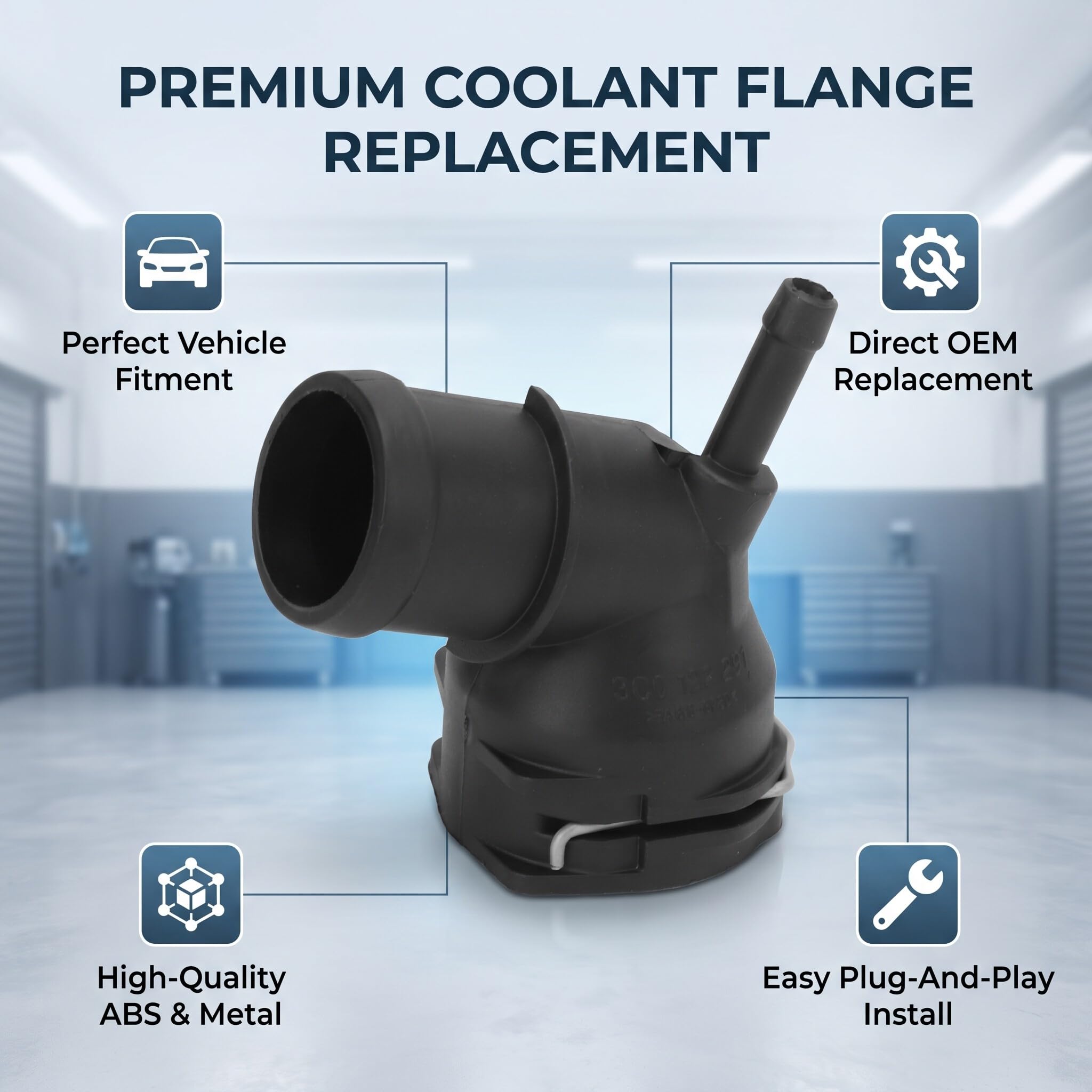 3C0122291 de Liquide de Refroidissement 3C0122291 Connecteur de Tuyau de Liquide de Refroidissement de Radiateur Compatible avec Seat ALTEA