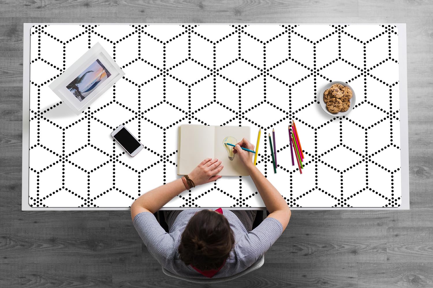 Sous-main de bureau Cubes à points avec finitions bords arrondis - 8