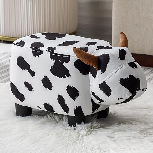 Reposapiés otomano de animales de felpa, decoración adorable y funcional para sala de estar, guardería y dormitorio (edición de alpaca)